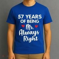 Mr Always Right 57th Wedding Anniversary Gift For Husband Gift T-Shirt thumb 3