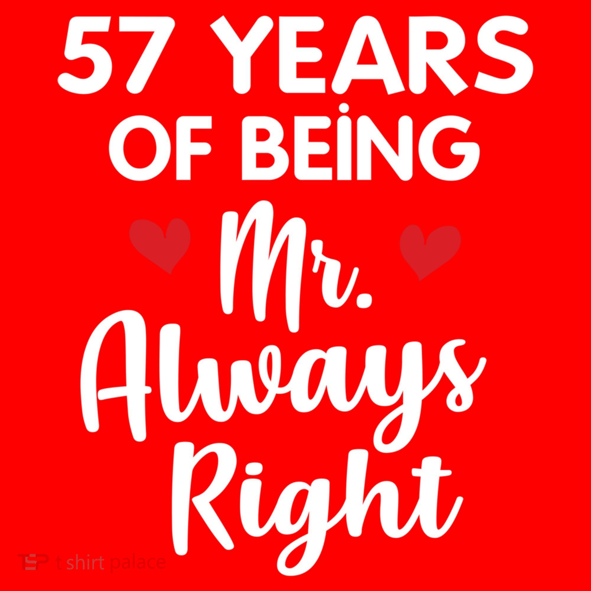 Mr Always Right 57th Wedding Anniversary Gift For Husband Gift Santa Hat