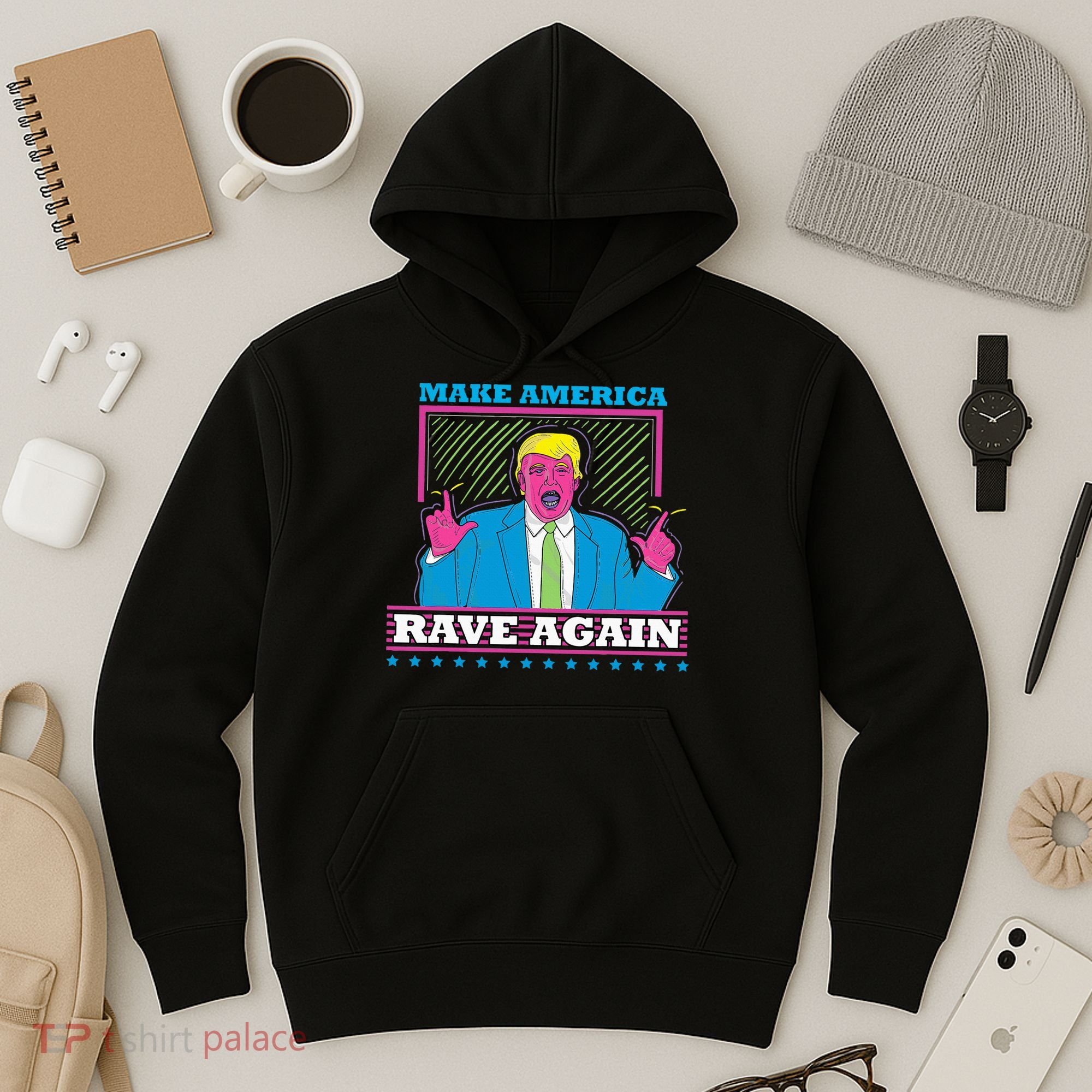Make America Rave Again Funny Trump Edm Hoodie