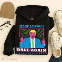 Make America Rave Again Funny Trump Edm Hoodie thumb 4