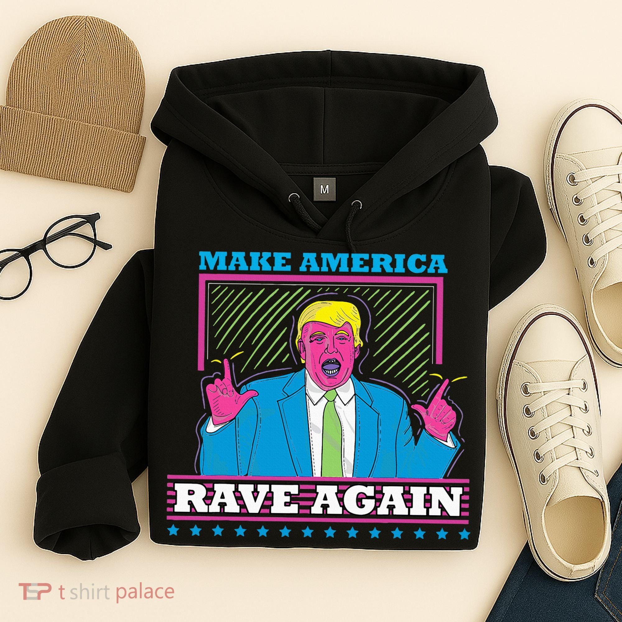 Make America Rave Again Funny Trump Edm Hoodie