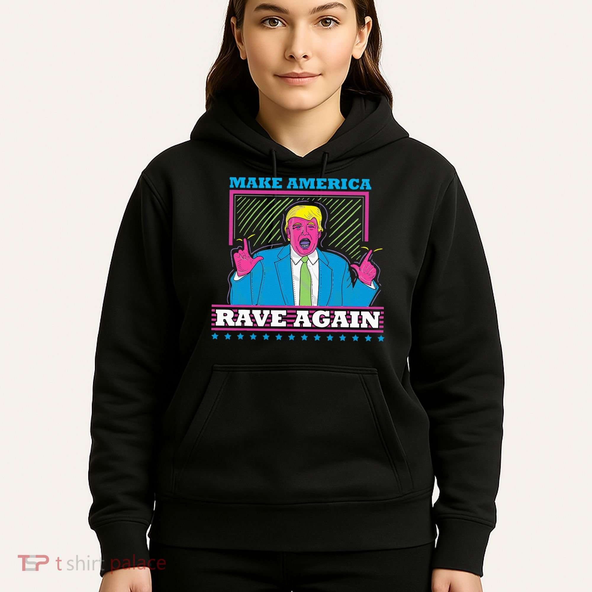 Make America Rave Again Funny Trump Edm Hoodie