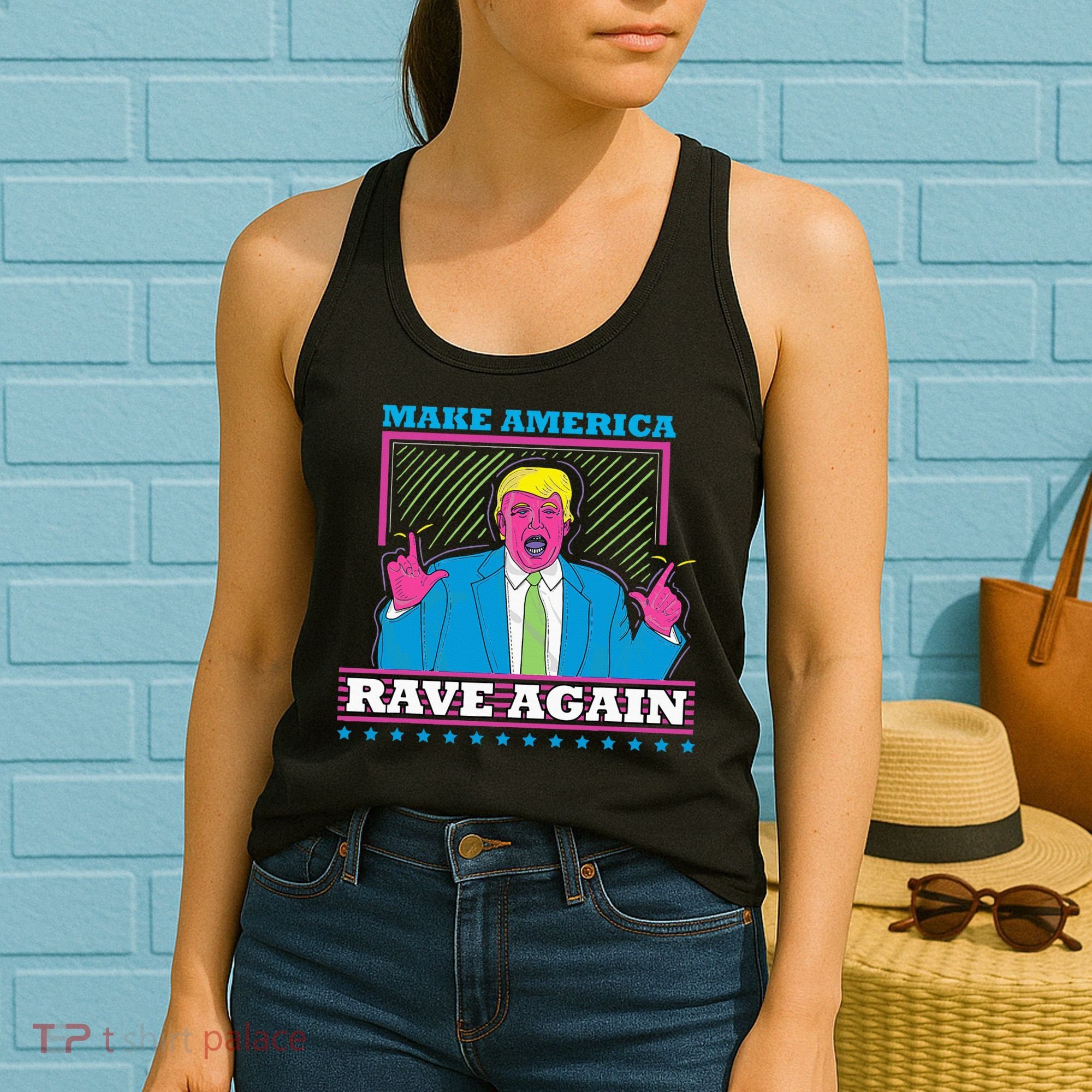 Make America Rave Again Funny Trump Edm Women's Tank Top