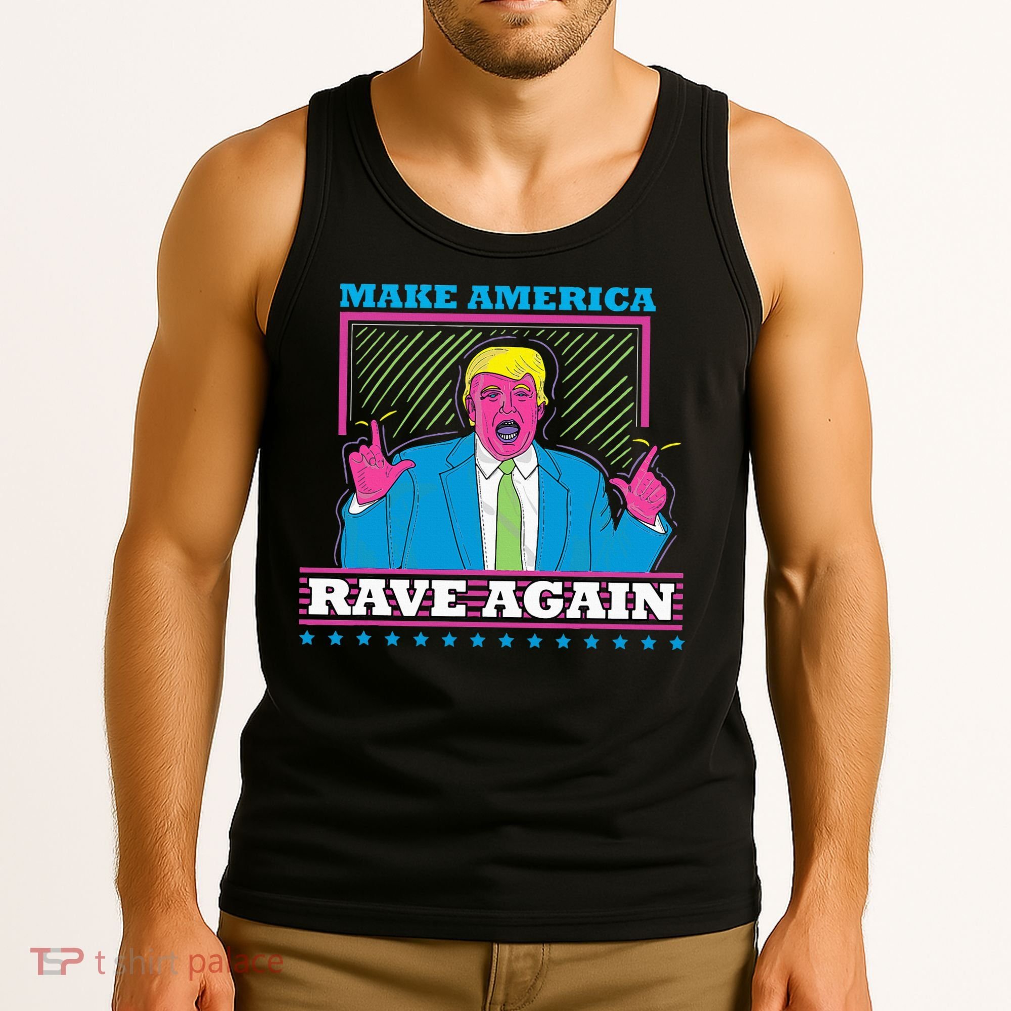 Make America Rave Again Funny Trump Edm Tank Top