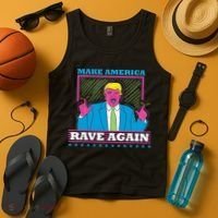 Make America Rave Again Funny Trump Edm Tank Top thumb 4