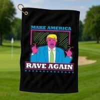 Make America Rave Again Funny Trump Edm Golf Towel thumb 1