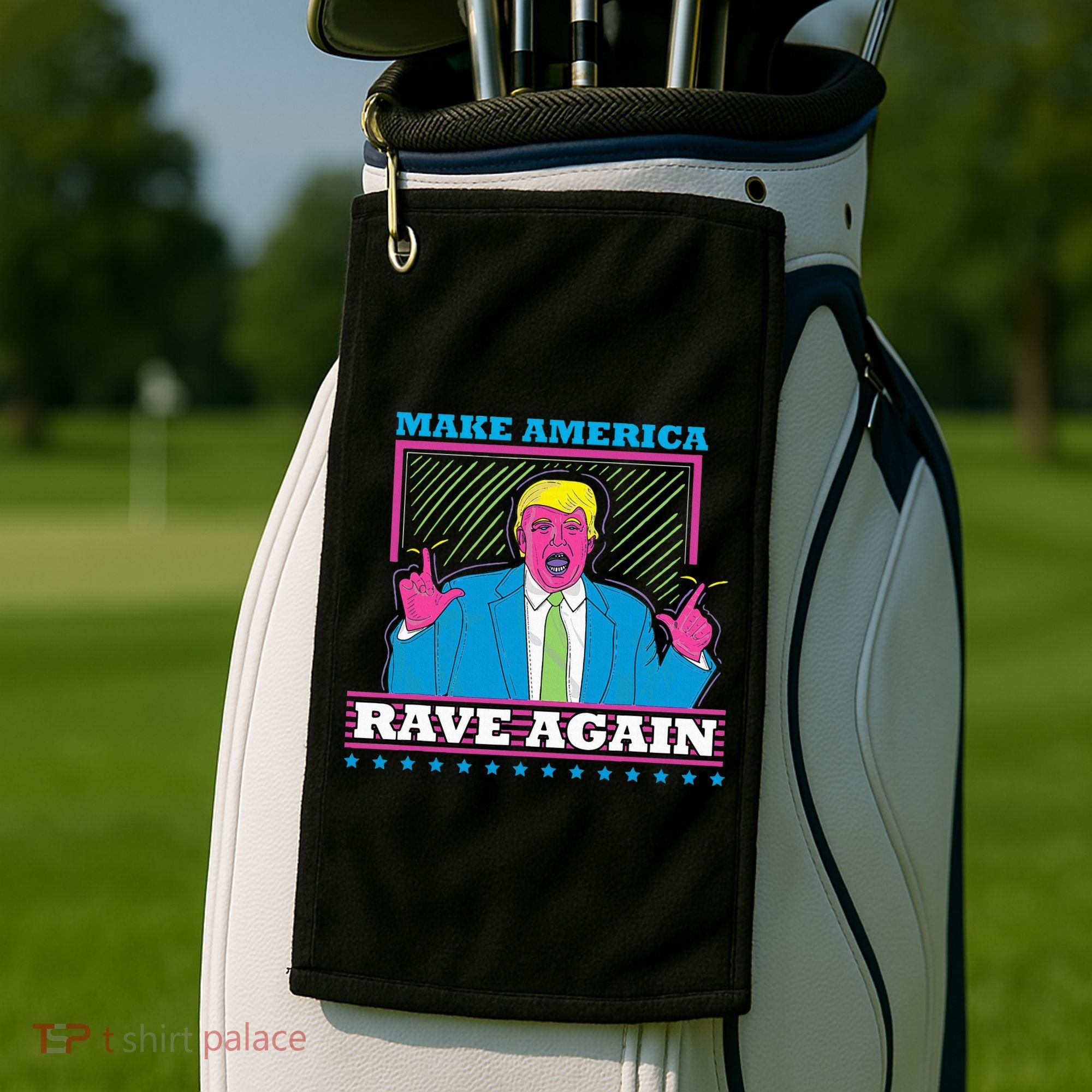 Make America Rave Again Funny Trump Edm Golf Towel