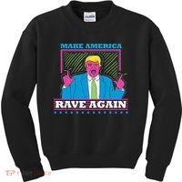 Make America Rave Again Funny Trump Edm Kids Sweatshirt thumb 0
