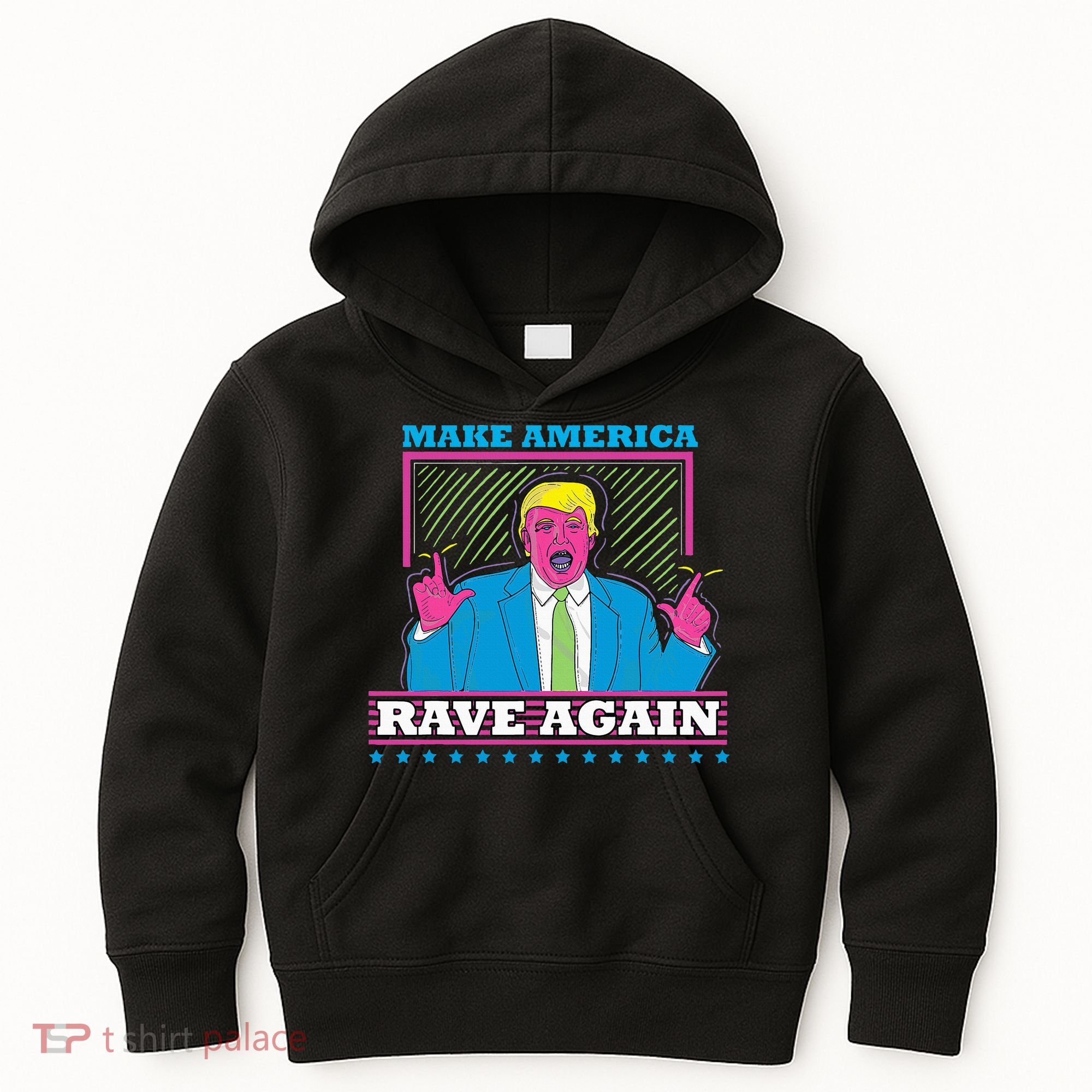 Make America Rave Again Funny Trump Edm Kids Hoodie