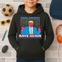 Make America Rave Again Funny Trump Edm Kids Hoodie thumb 2