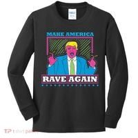 Make America Rave Again Funny Trump Edm Kids Long Sleeve Shirt thumb 0