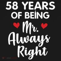Mr Always Right 58th Wedding Anniversary Gift For Husband Gift USA-Made Doggie Bandana thumb 2