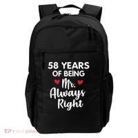 Mr Always Right 58th Wedding Anniversary Gift For Husband Gift Backpack thumb 0
