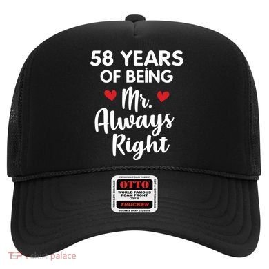Mr Always Right 58th Wedding Anniversary Gift For Husband Gift Hat