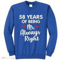 Mr Always Right 58th Wedding Anniversary Gift For Husband Gift Sweatshirt thumb 0
