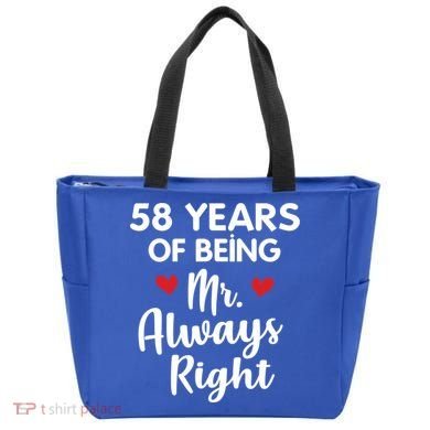 Mr Always Right 58th Wedding Anniversary Gift For Husband Gift Tote Bag