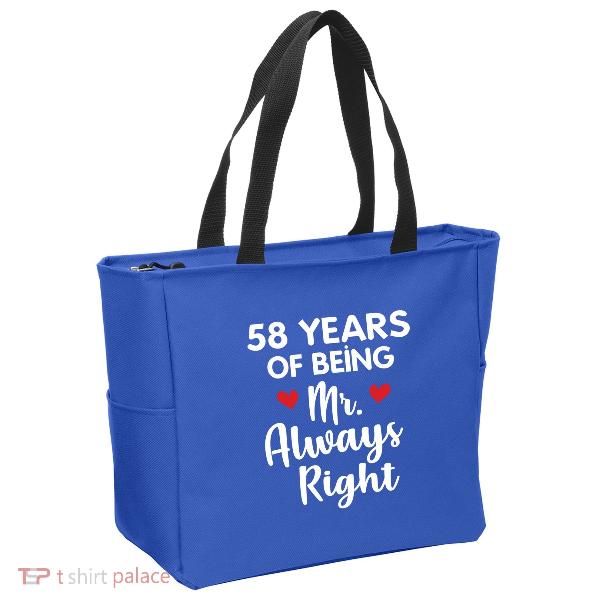 Mr Always Right 58th Wedding Anniversary Gift For Husband Gift Tote Bag