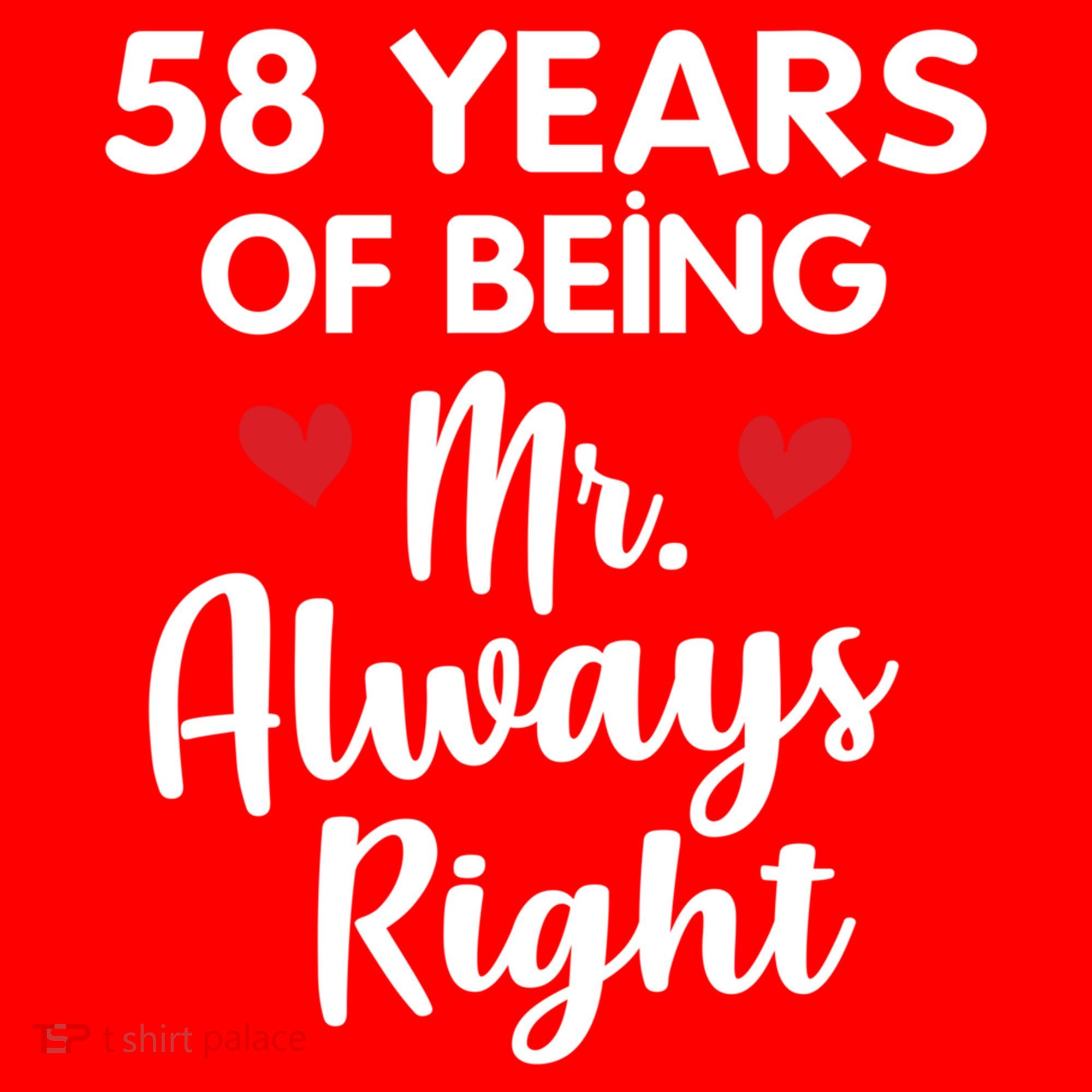 Mr Always Right 58th Wedding Anniversary Gift For Husband Gift Santa Hat