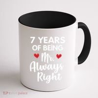 Mr Always Right 7th Wedding Anniversary Gift For Husband Cool Gift Coffee Mug thumb 1