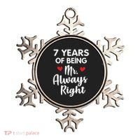 Mr Always Right 7th Wedding Anniversary Gift For Husband Cool Gift Ornament thumb 0