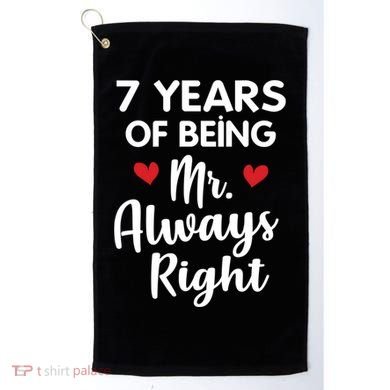 Mr Always Right 7th Wedding Anniversary Gift For Husband Cool Gift Golf Towel