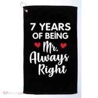Mr Always Right 7th Wedding Anniversary Gift For Husband Cool Gift Golf Towel thumb 0