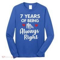Mr Always Right 7th Wedding Anniversary Gift For Husband Cool Gift Long Sleeve Shirt thumb 0
