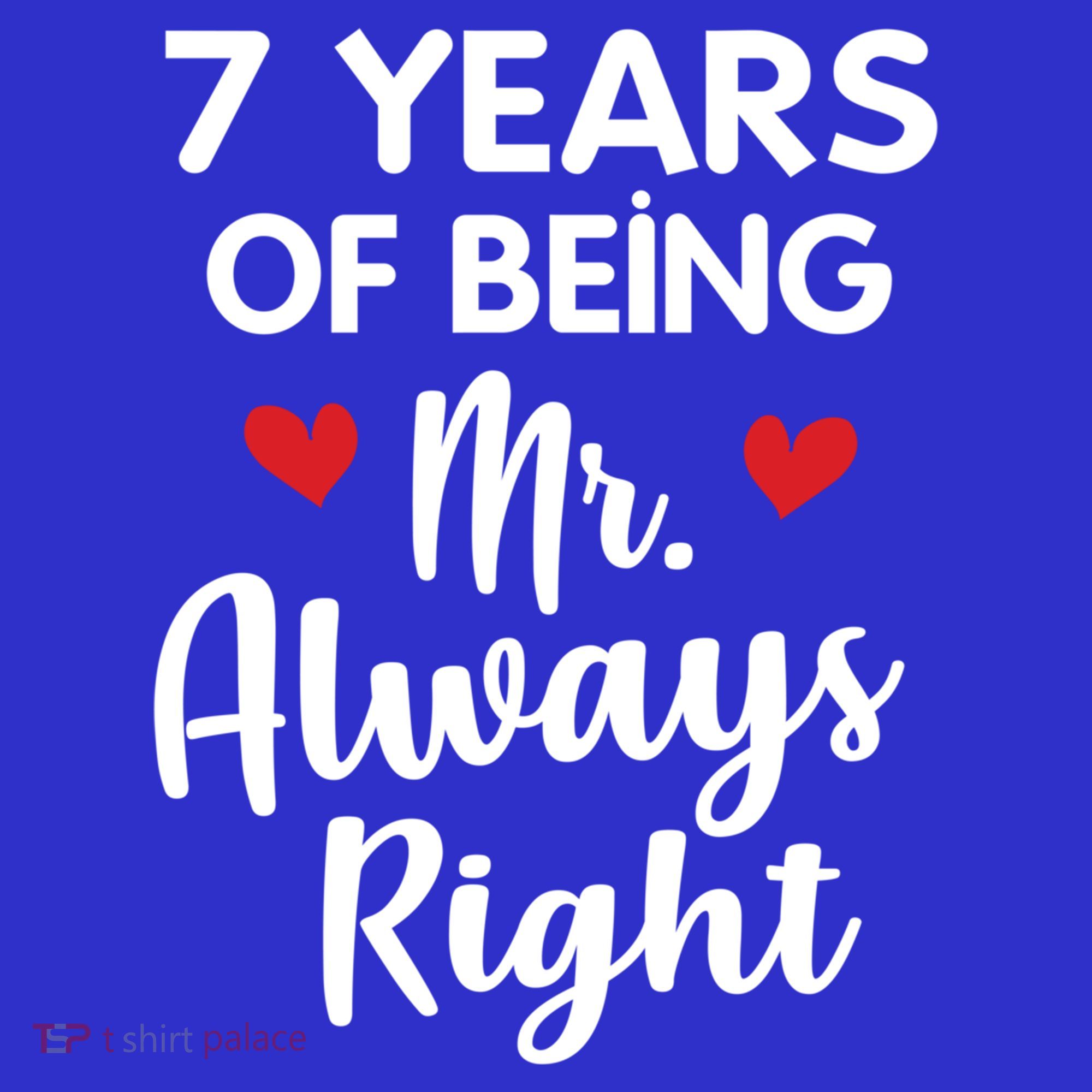 Mr Always Right 7th Wedding Anniversary Gift For Husband Cool Gift Button