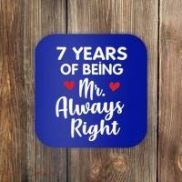 Mr Always Right 7th Wedding Anniversary Gift For Husband Cool Gift Coaster thumb 0