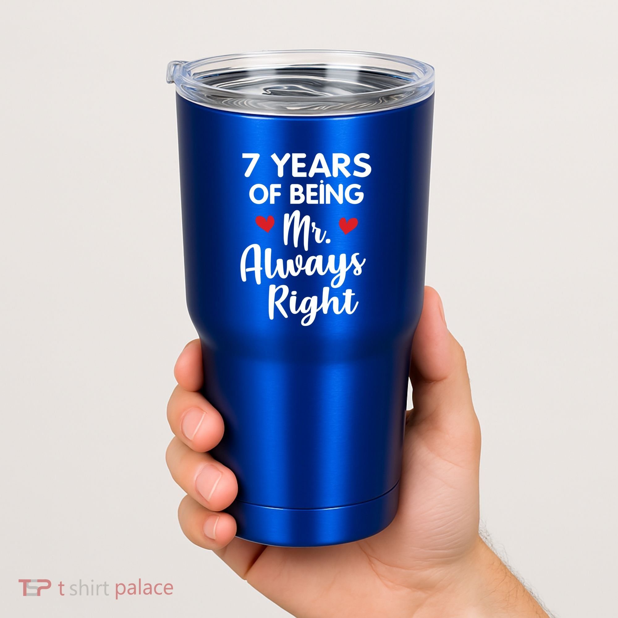 Mr Always Right 7th Wedding Anniversary Gift For Husband Cool Gift Tumbler