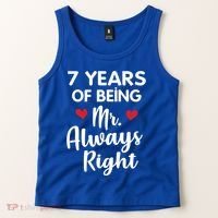 Mr Always Right 7th Wedding Anniversary Gift For Husband Cool Gift Tank Top thumb 2