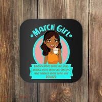 March Birthday Girl Knows More Than You Realize Coaster thumb 0
