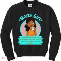 March Birthday Girl Knows More Than You Realize Kids Sweatshirt thumb 0