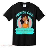 March Birthday Girl Knows More Than You Realize Kids T-Shirt thumb 0