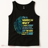 March Birthday Guy Has 3 Sides Sweet Funny Crazy  Tank Top thumb 2