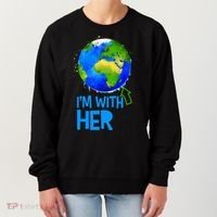March For Science I'm With Her Earth Globe Scientists Women's Sweatshirt thumb 0