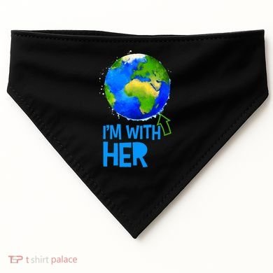 March For Science I'm With Her Earth Globe Scientists USA-Made Doggie Bandana