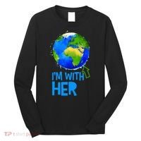 March For Science I'm With Her Earth Globe Scientists Long Sleeve Shirt thumb 0