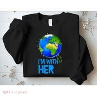 March For Science I'm With Her Earth Globe Scientists Sweatshirt thumb 2
