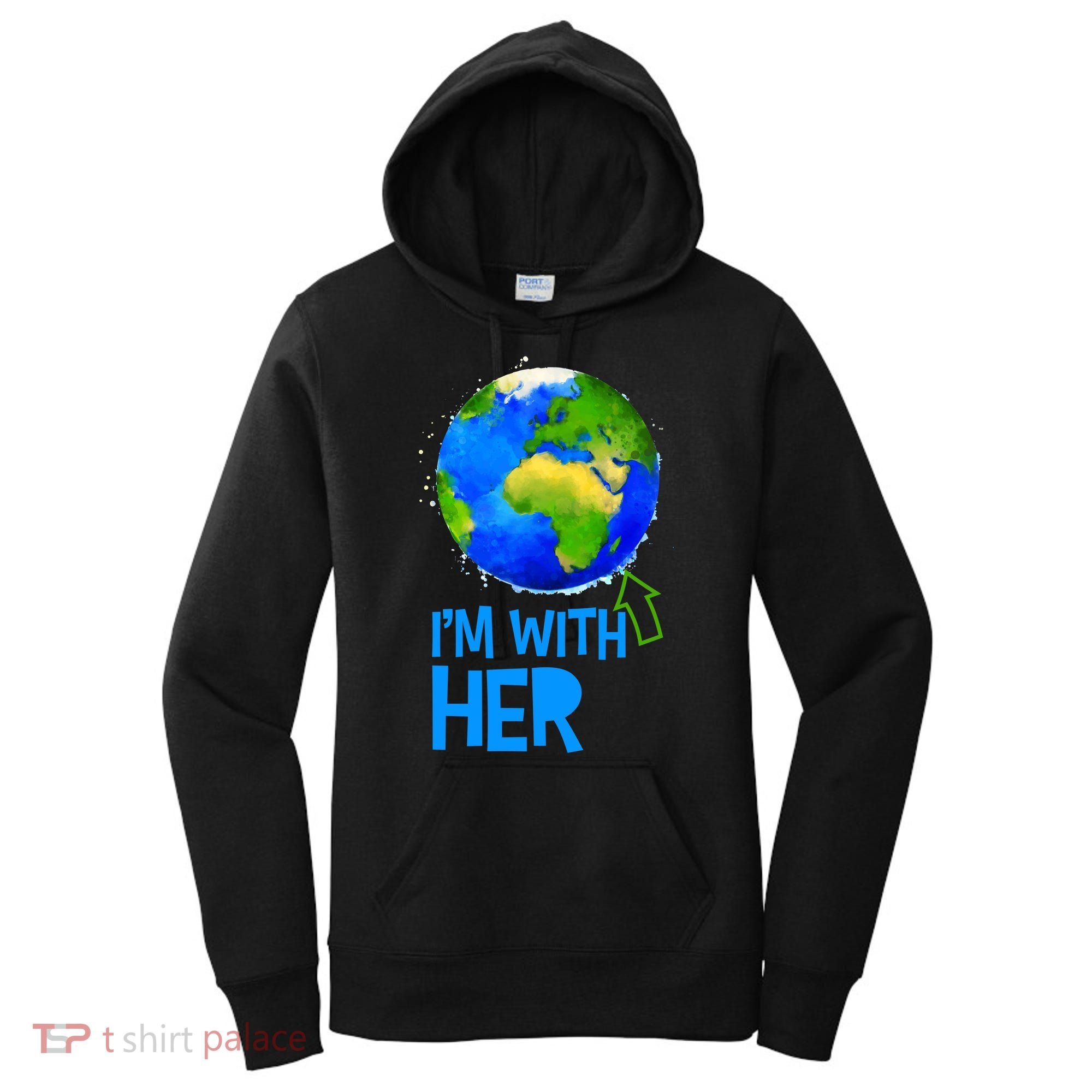 March For Science I'm With Her Earth Globe Scientists Women's Hoodie