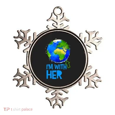 March For Science I'm With Her Earth Globe Scientists Ornament