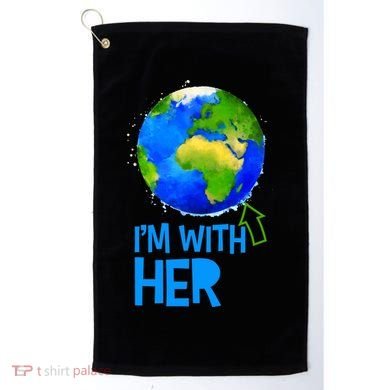 March For Science I'm With Her Earth Globe Scientists Golf Towel