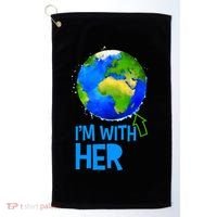 March For Science I'm With Her Earth Globe Scientists Golf Towel thumb 0