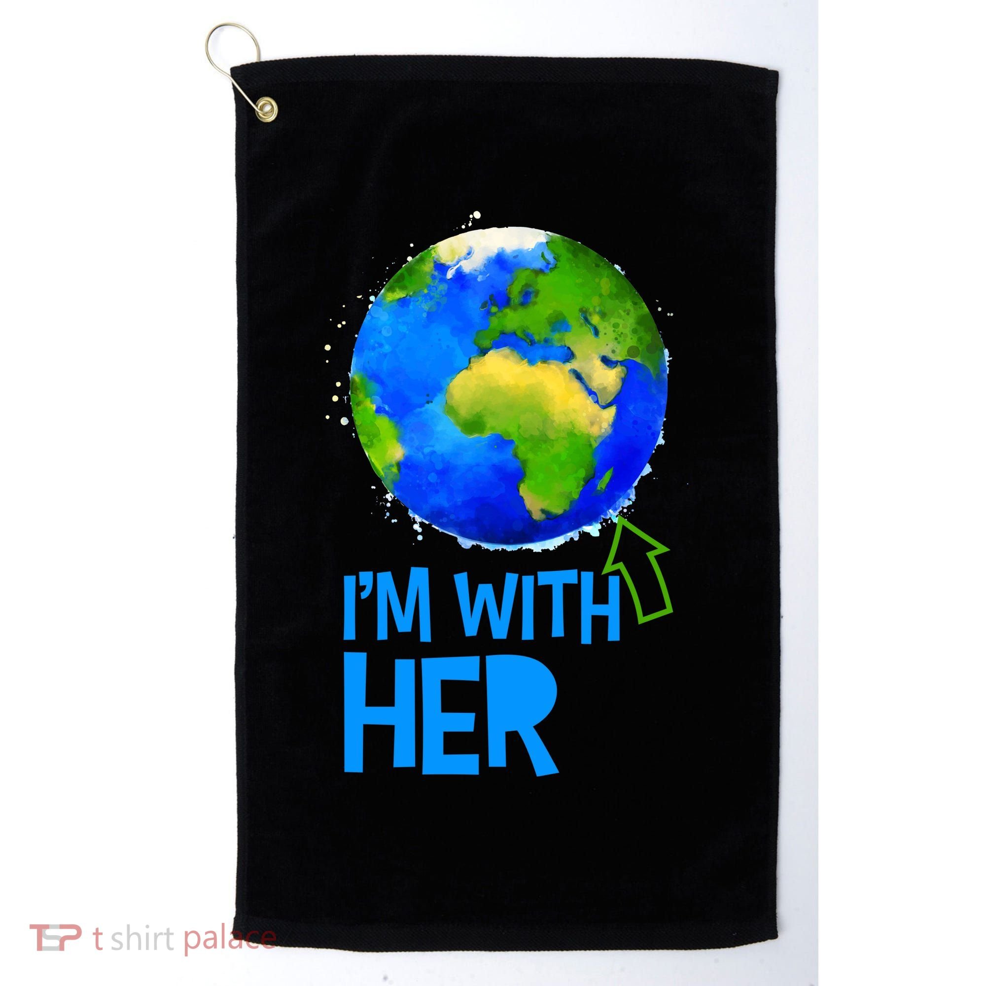 March For Science I'm With Her Earth Globe Scientists Golf Towel