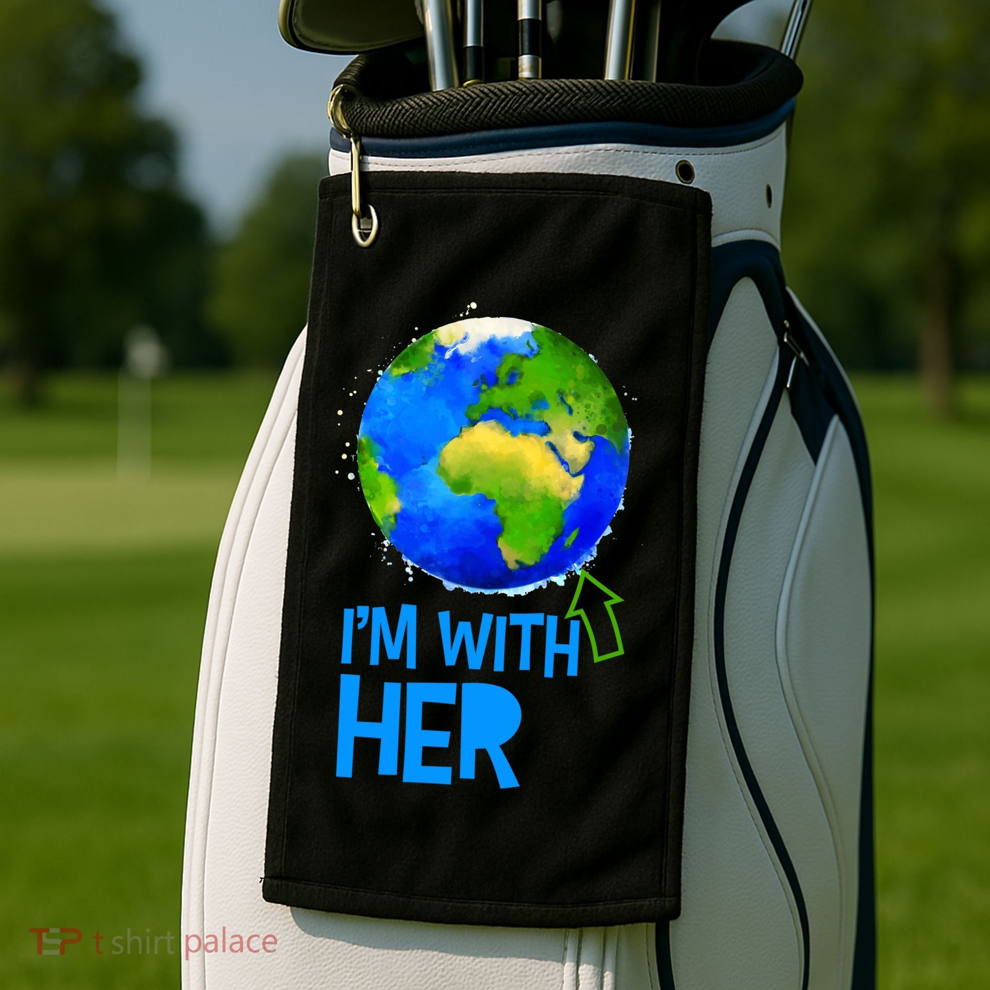 March For Science I'm With Her Earth Globe Scientists Golf Towel