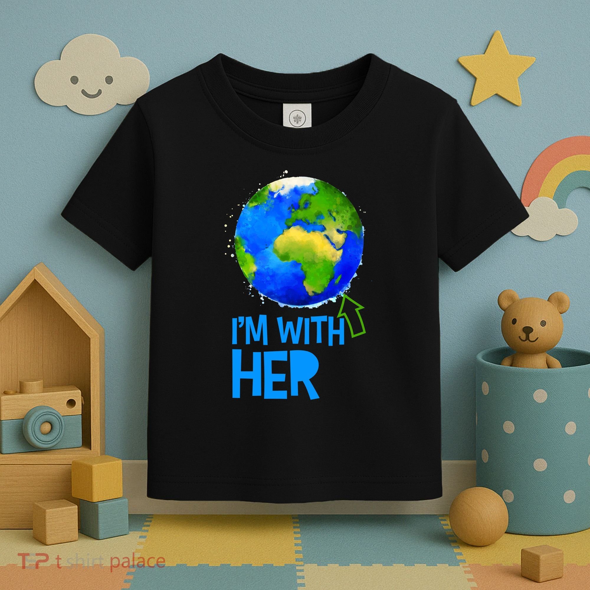 March For Science I'm With Her Earth Globe Scientists Toddler T-Shirt