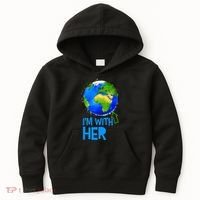 March For Science I'm With Her Earth Globe Scientists Kids Hoodie thumb 0