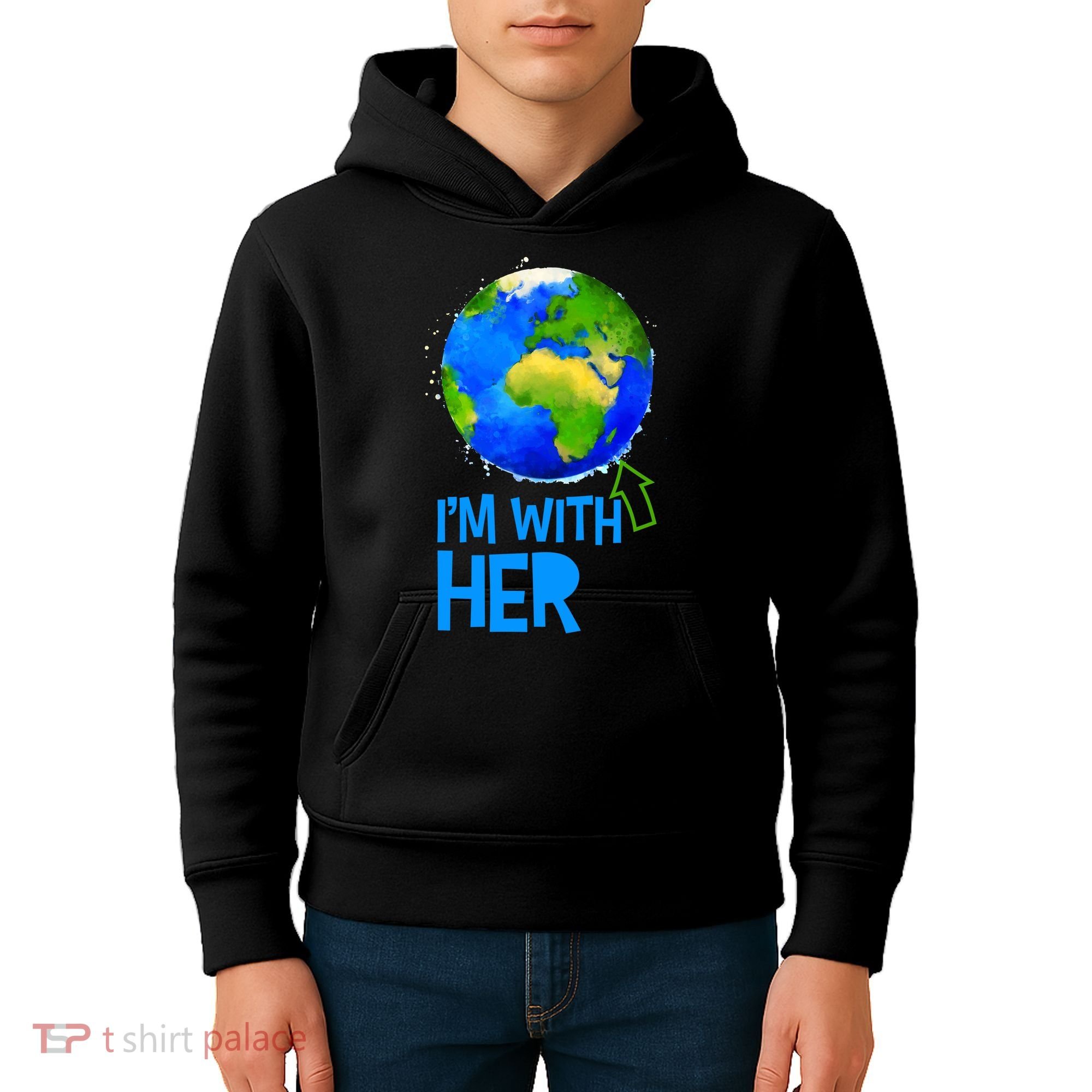 March For Science I'm With Her Earth Globe Scientists Kids Hoodie