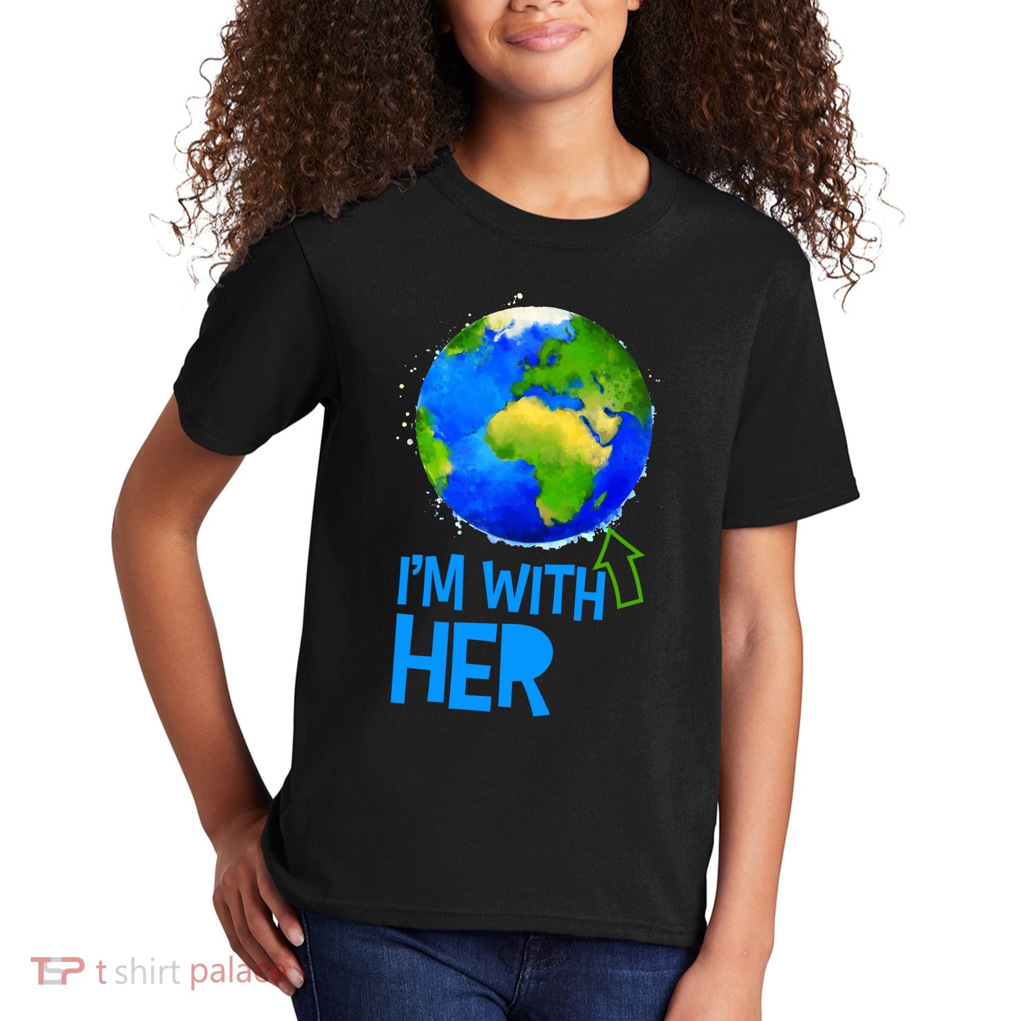 March For Science I'm With Her Earth Globe Scientists Kids T-Shirt