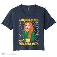 March Girl Living My Best Life Women's Crop Top Tee thumb 0